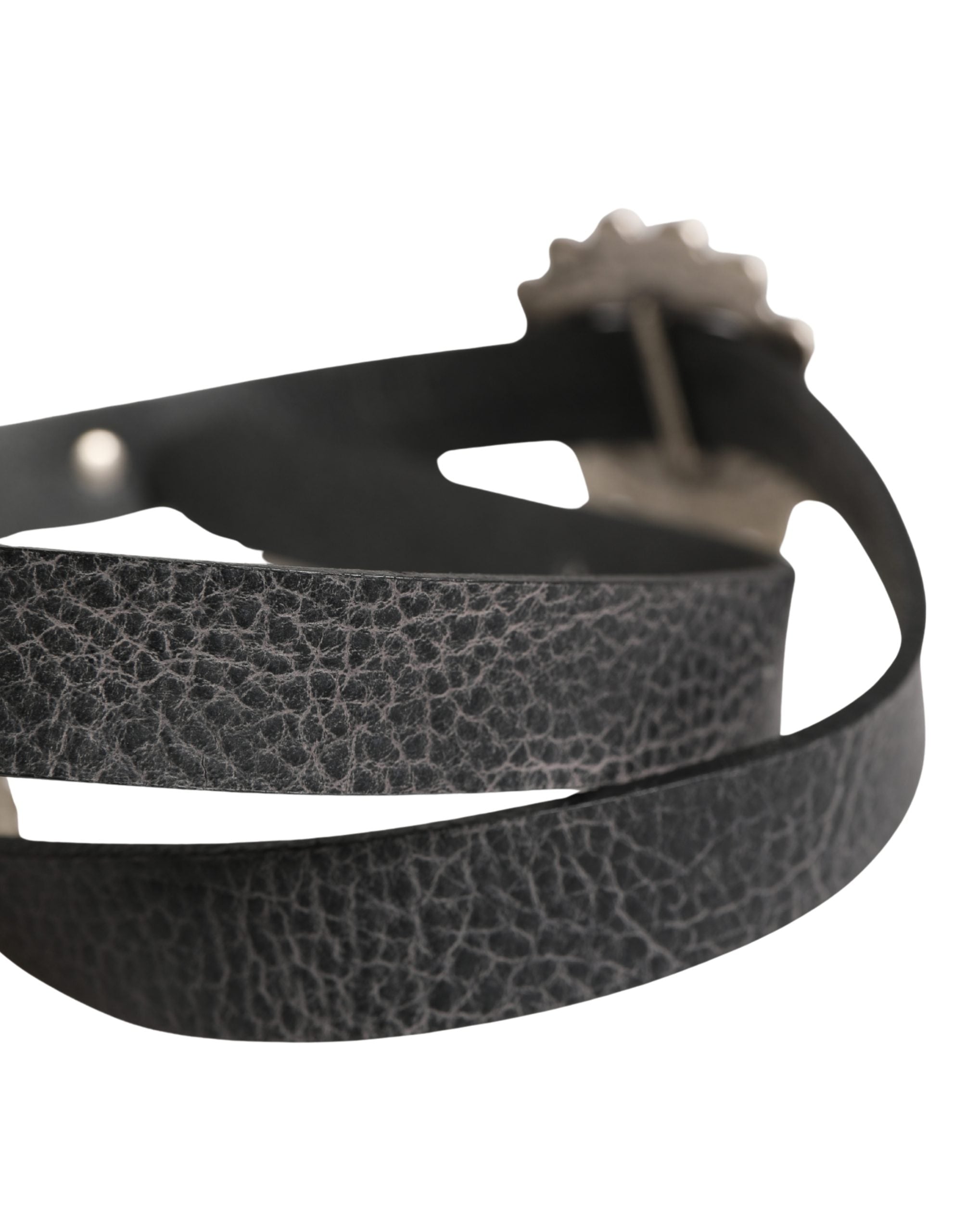 Cavalli Class Black Turquoise Leather Embellished Oval Buckle Belt - view 4