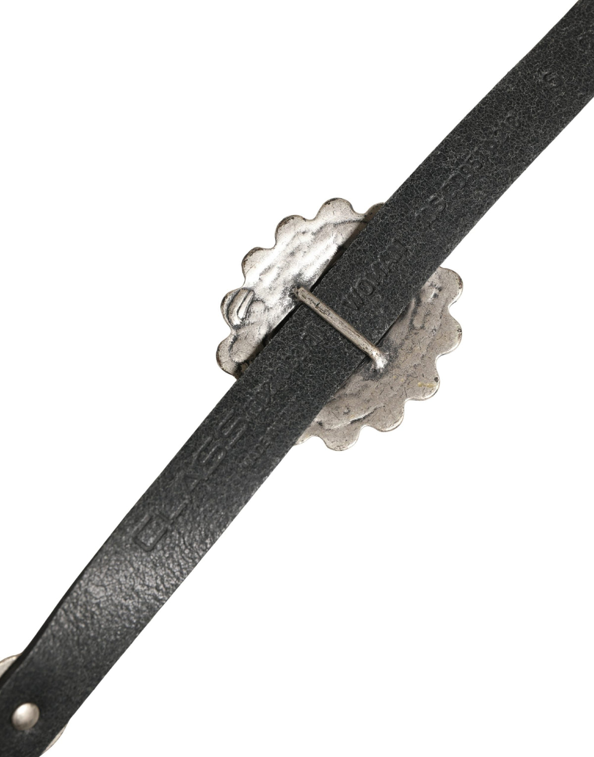 Cavalli Class Black Turquoise Leather Embellished Oval Buckle Belt - view 5