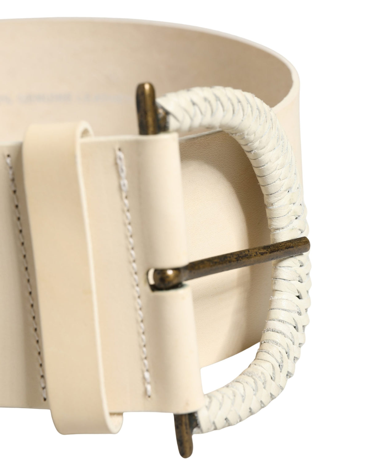 Cavalli Class Off White Leather Waist Women Cintura Buckle Belt - view 3