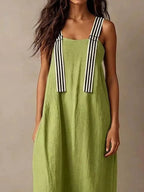 YSONA Striped Straps Midi Dress — detail view | Women's Dress | Shop YSONA
