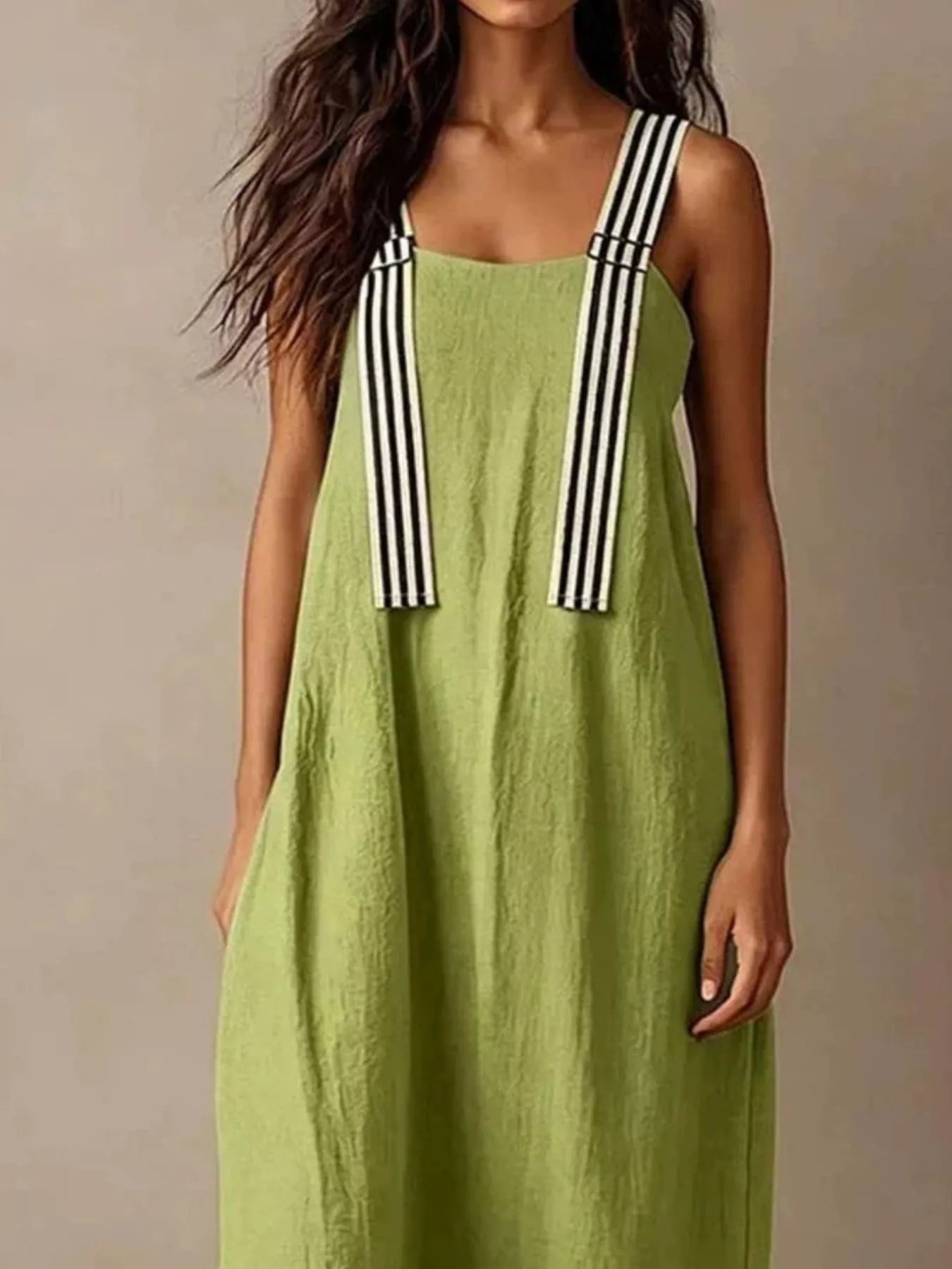 YSONA Striped Straps Midi Dress — detail view | Women's Dress | Shop YSONA
