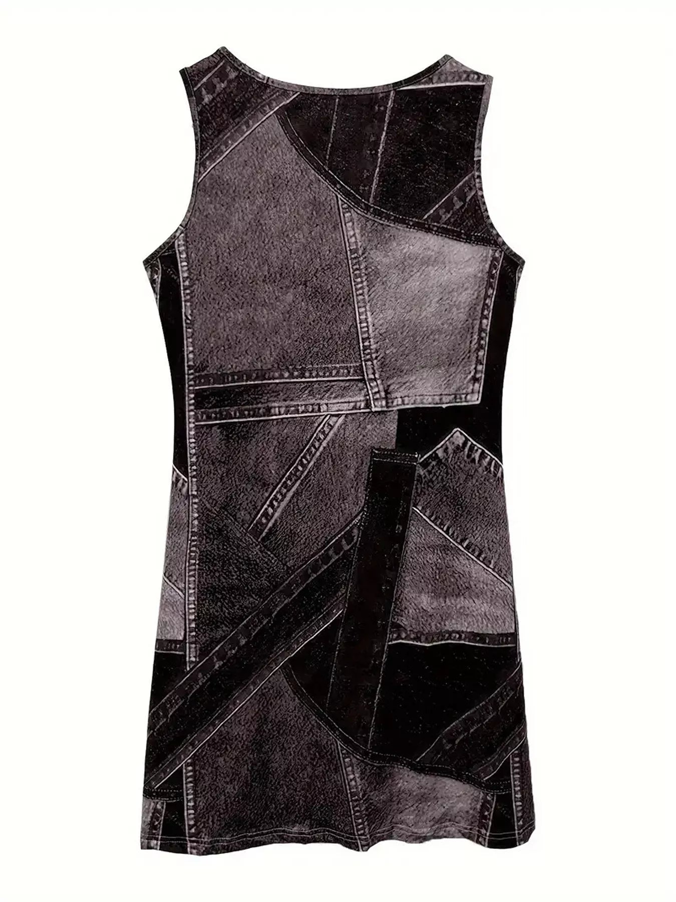 YSONA Patchwork Denim Sleeveless Dress — alternate view | Women's Dress | Shop YSONA