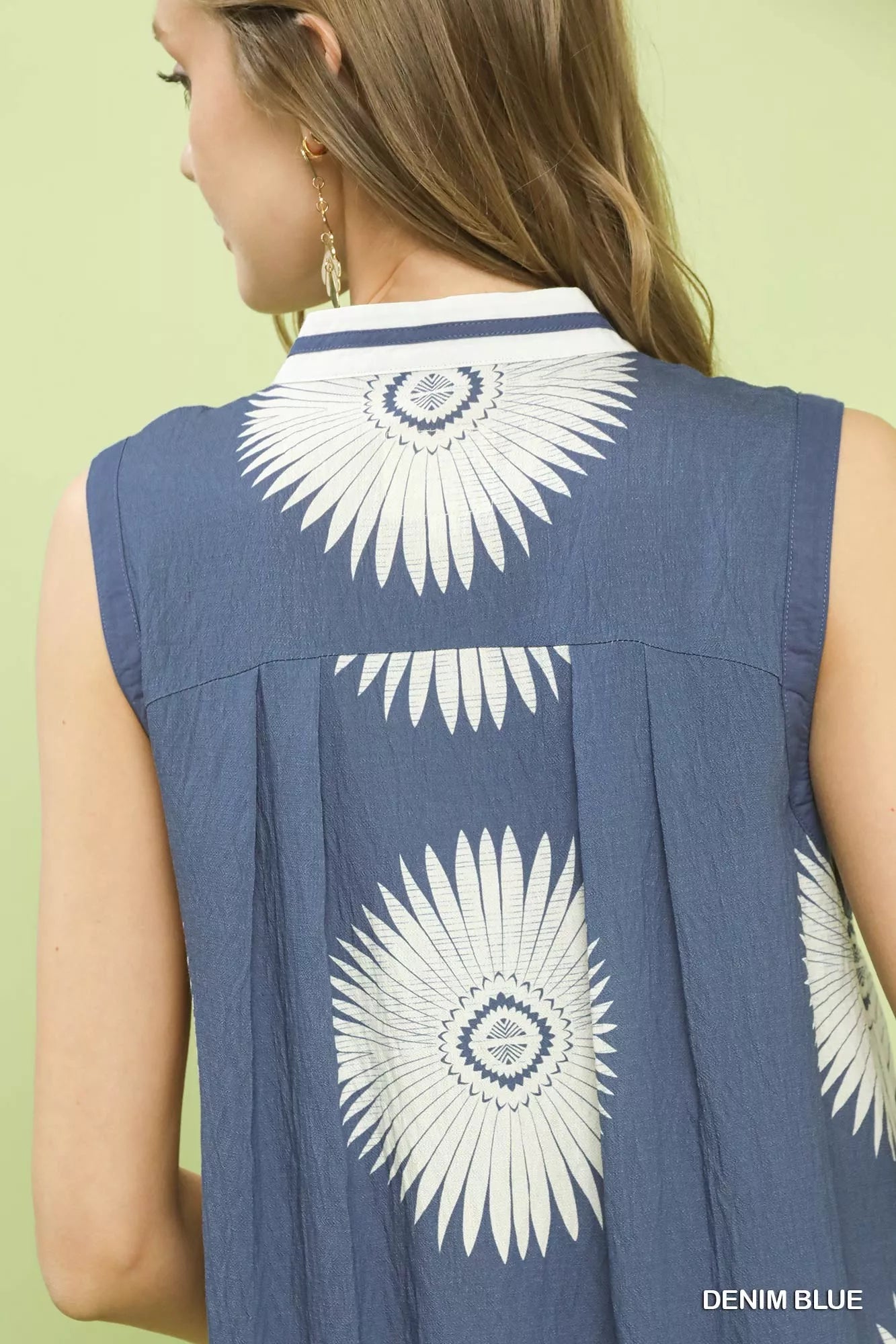 YSONA Umgee Sleeveless Geometric Midi Dress — detail view | Women's Dress | Shop YSONA