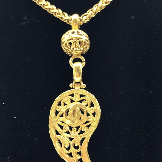 Chanel Gold Plated Coco Mark Necklace - YSONA