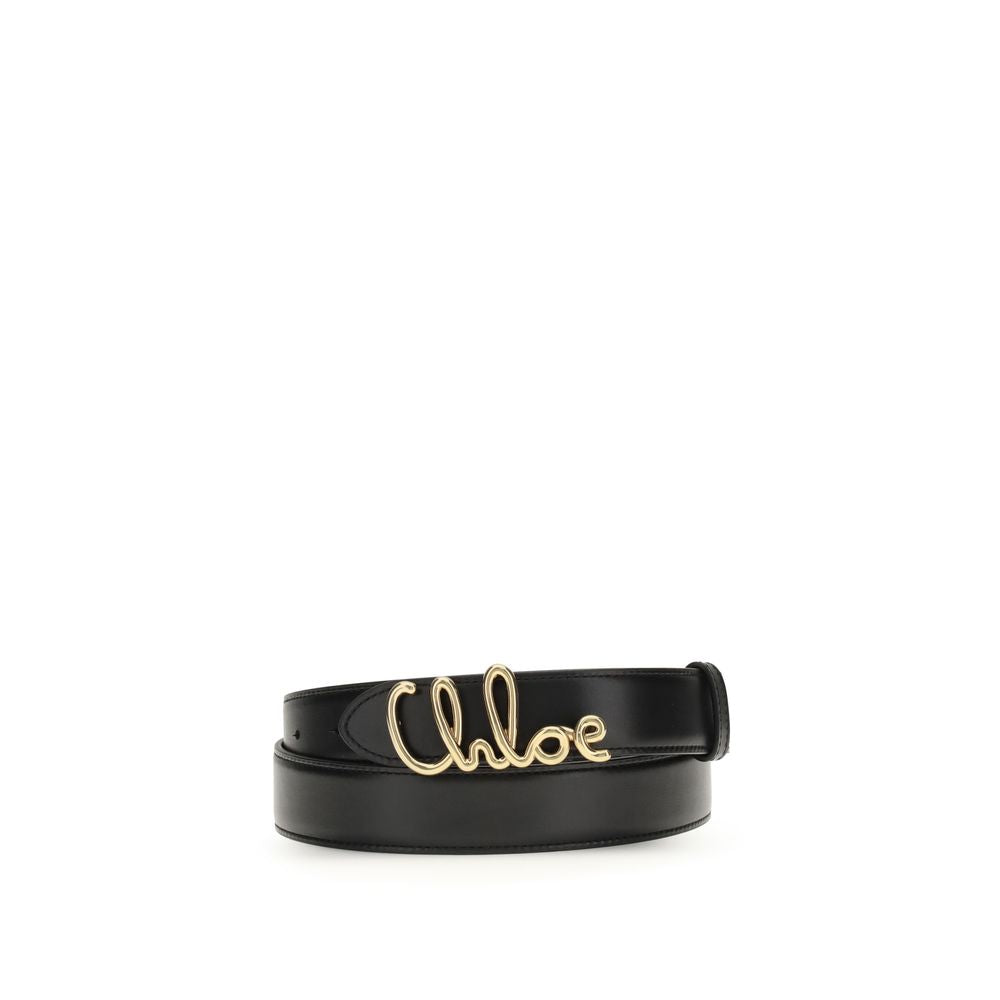 Chloé Black Calf Leather Bos Taurus Belt - YSONA