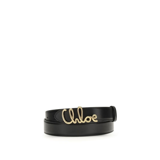 Chloé Black Calf Leather Bos Taurus Belt - YSONA