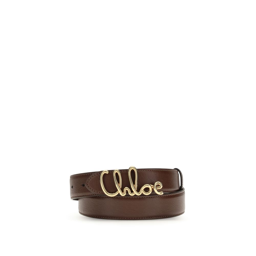Chloé Brown Calf Leather Bos Taurus Regular Belt - YSONA