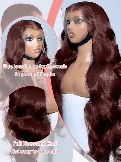 Chocolate Brown Body Wave 13x4 HD Lace Front Wig – Pre-Plucked Glueless 200%, 36–38 Inch