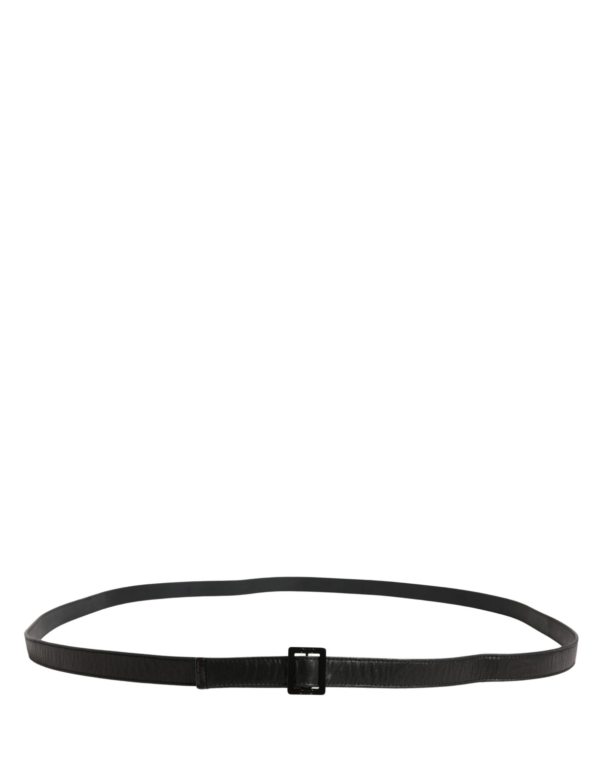 Costume National Black Leather Square Metal Buckle Waist Belt - view 3