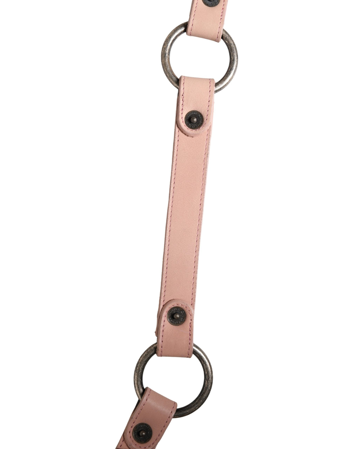Costume National Light Pink Leather Wide Waist Round Buckle Belt - view 4