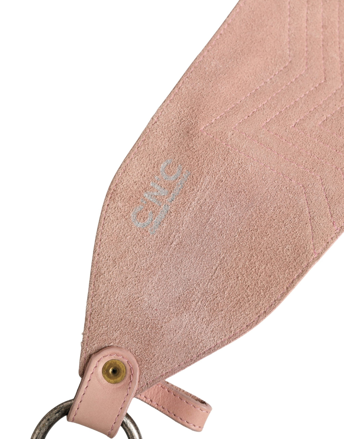 Costume National Light Pink Leather Wide Waist Round Buckle Belt - view 5