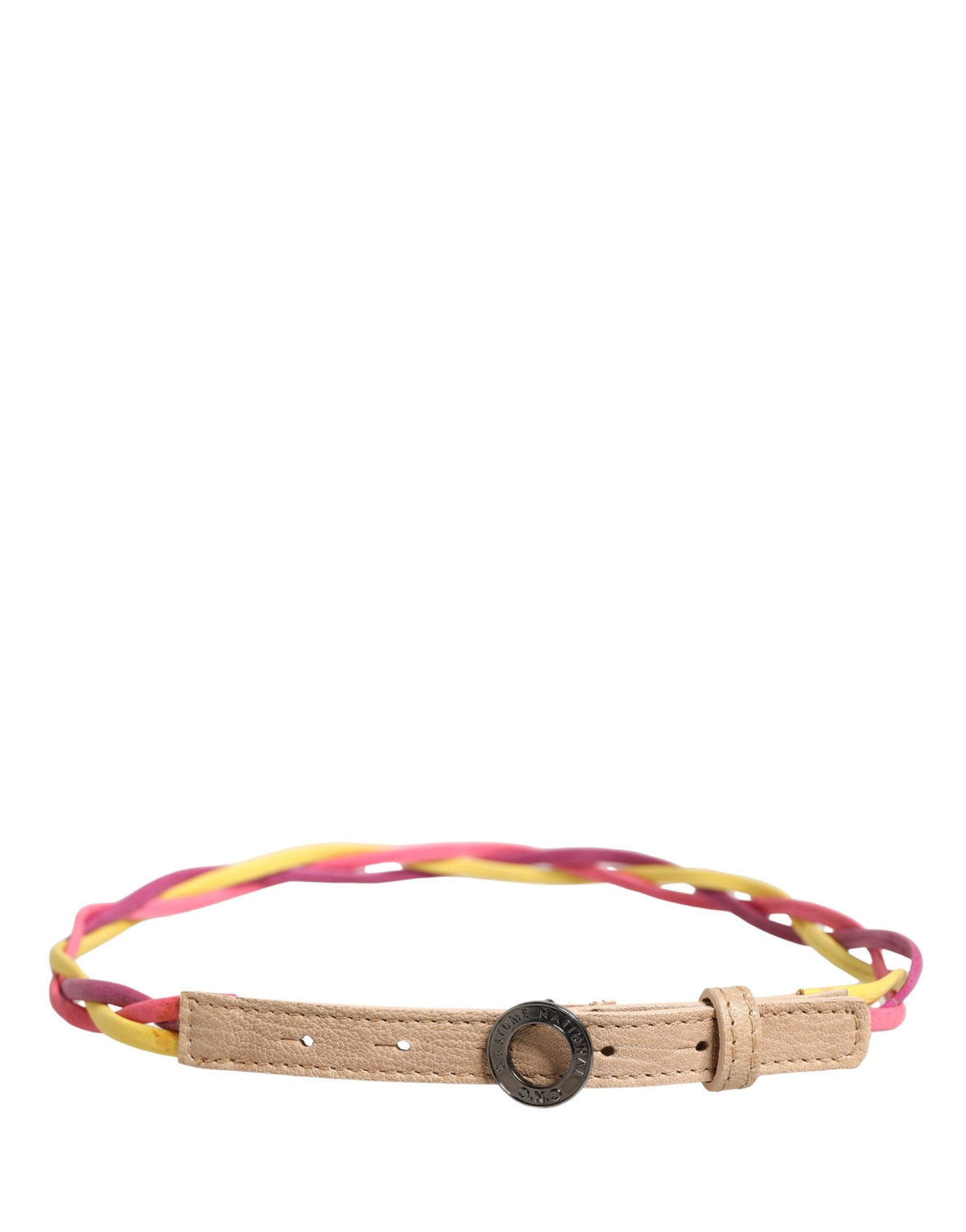 Costume National Multicolor Twisted Leather Circle Buckle Belt - view 3