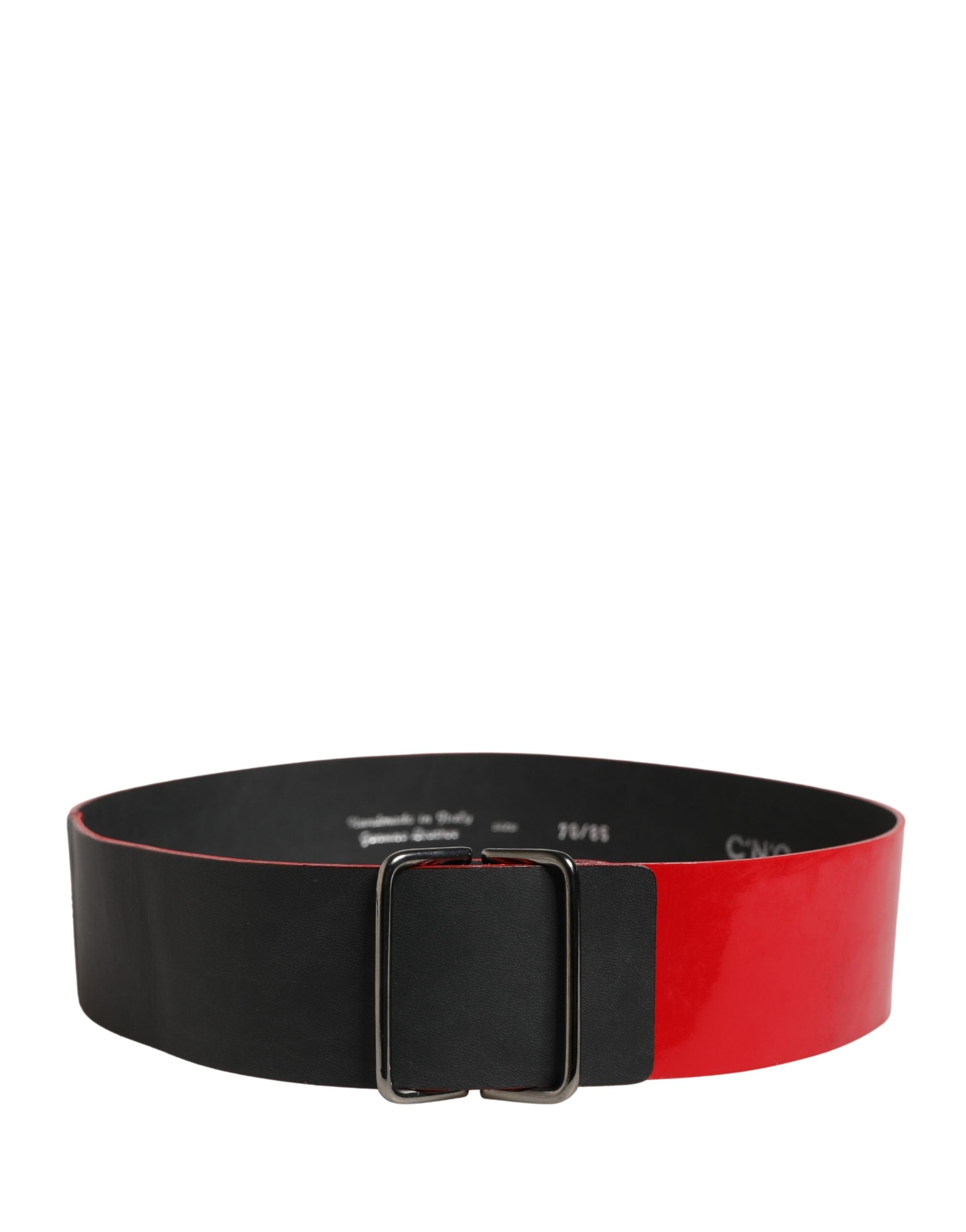 Costume National Red Wide Waist Silver Metal Buckle Belt - view 3
