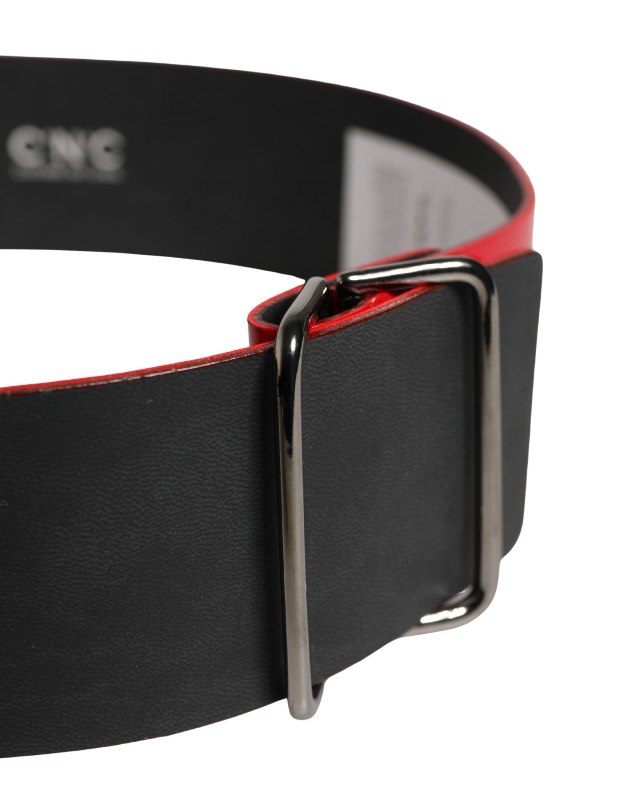 Costume National Red Wide Waist Silver Metal Buckle Belt - view 4
