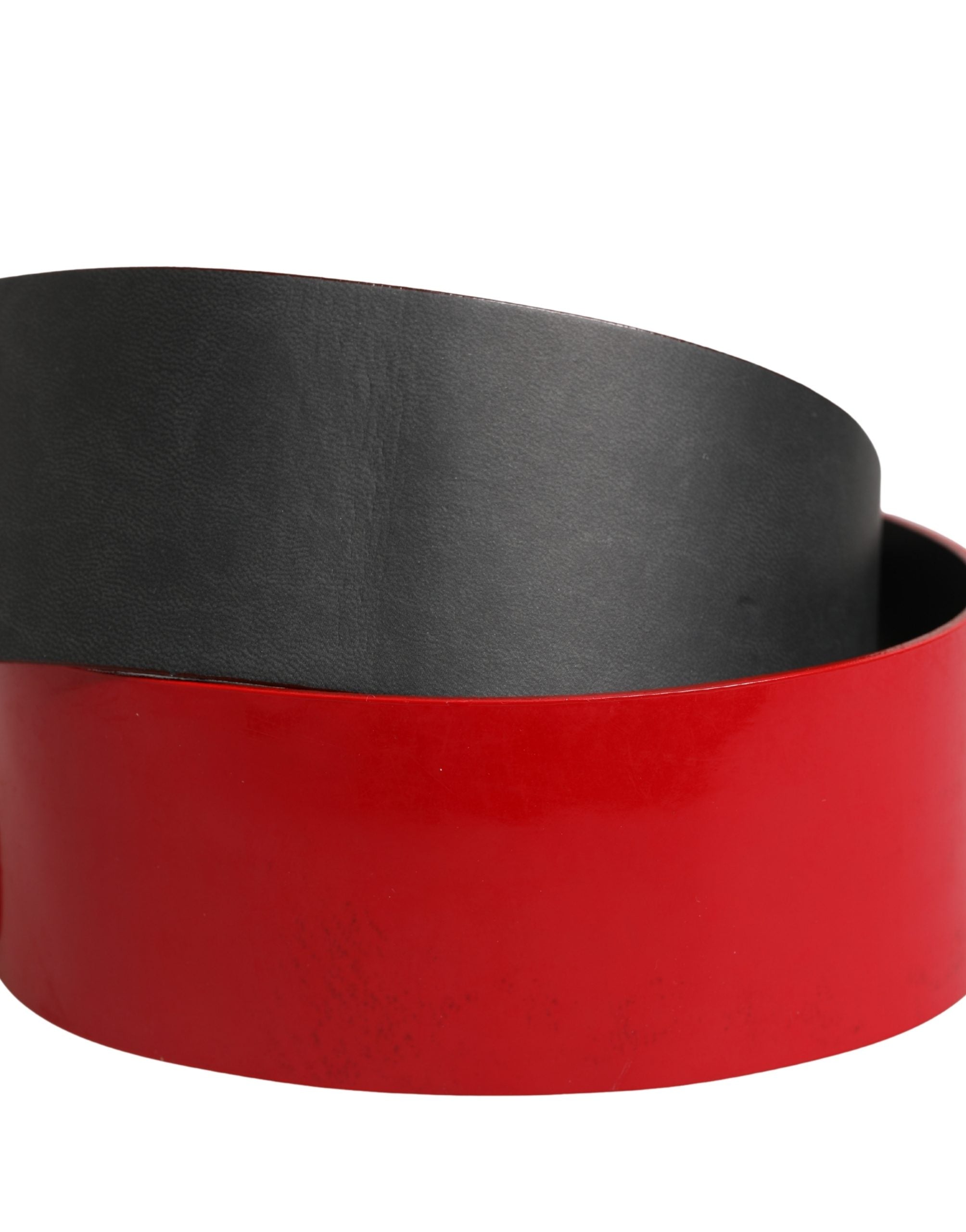 Costume National Red Wide Waist Silver Metal Buckle Belt - view 5