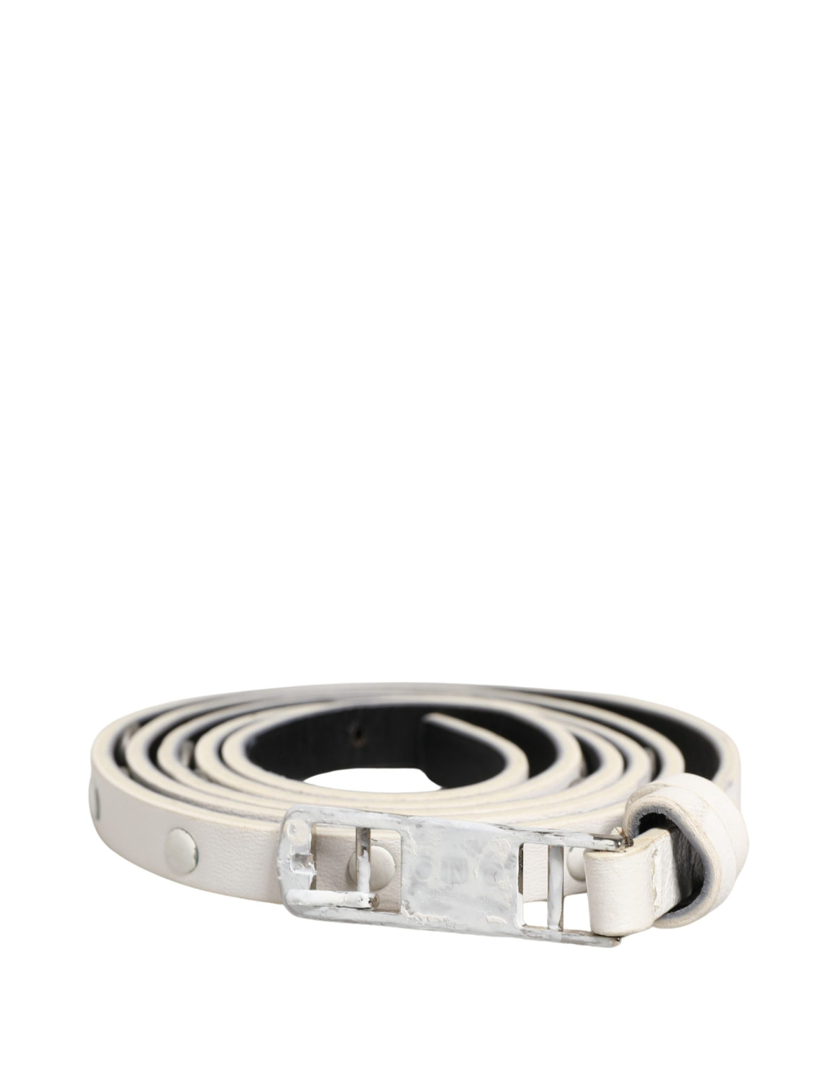 Costume National White Leather Studded Cintura Belt - view 2