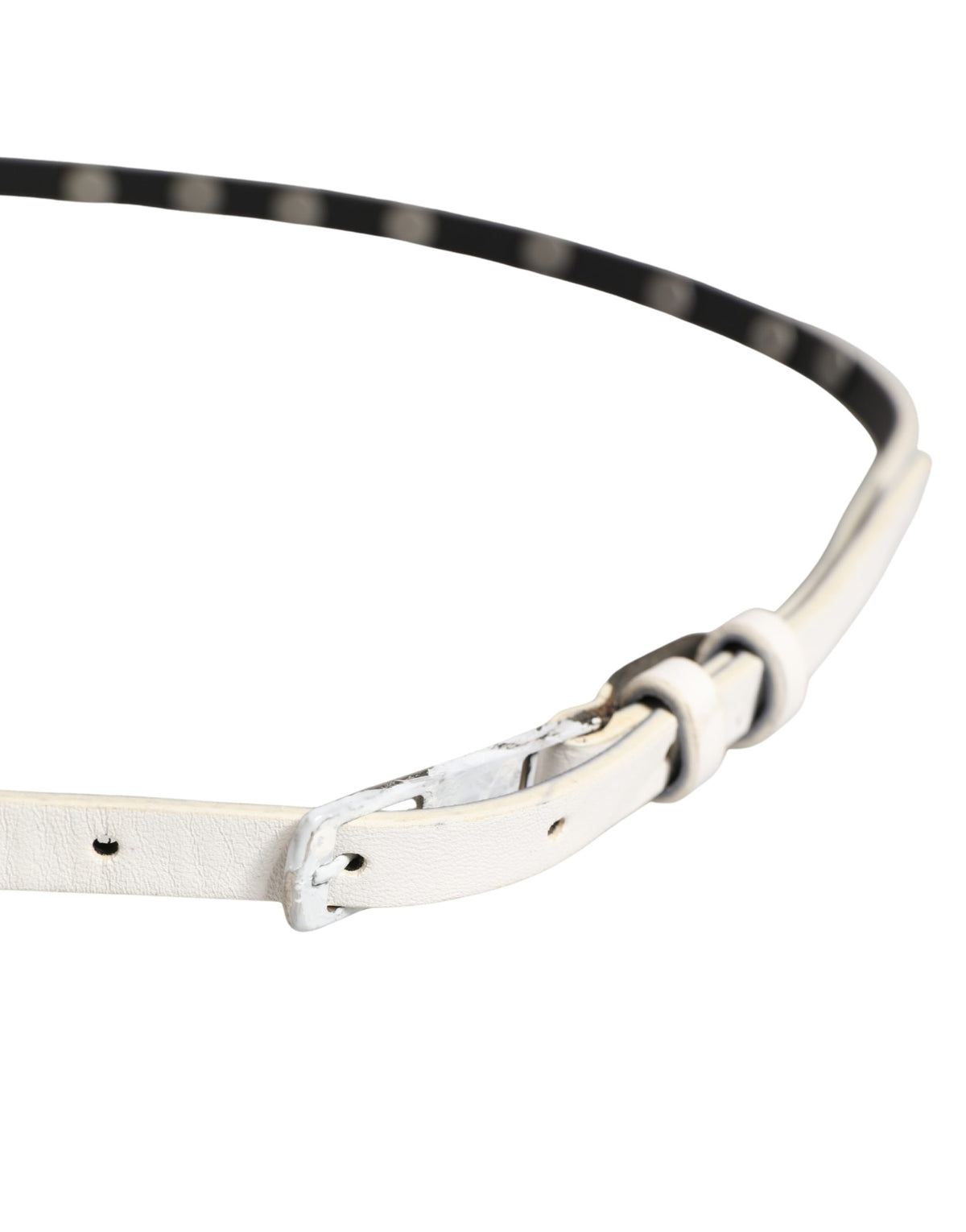 Costume National White Leather Studded Cintura Belt - view 4