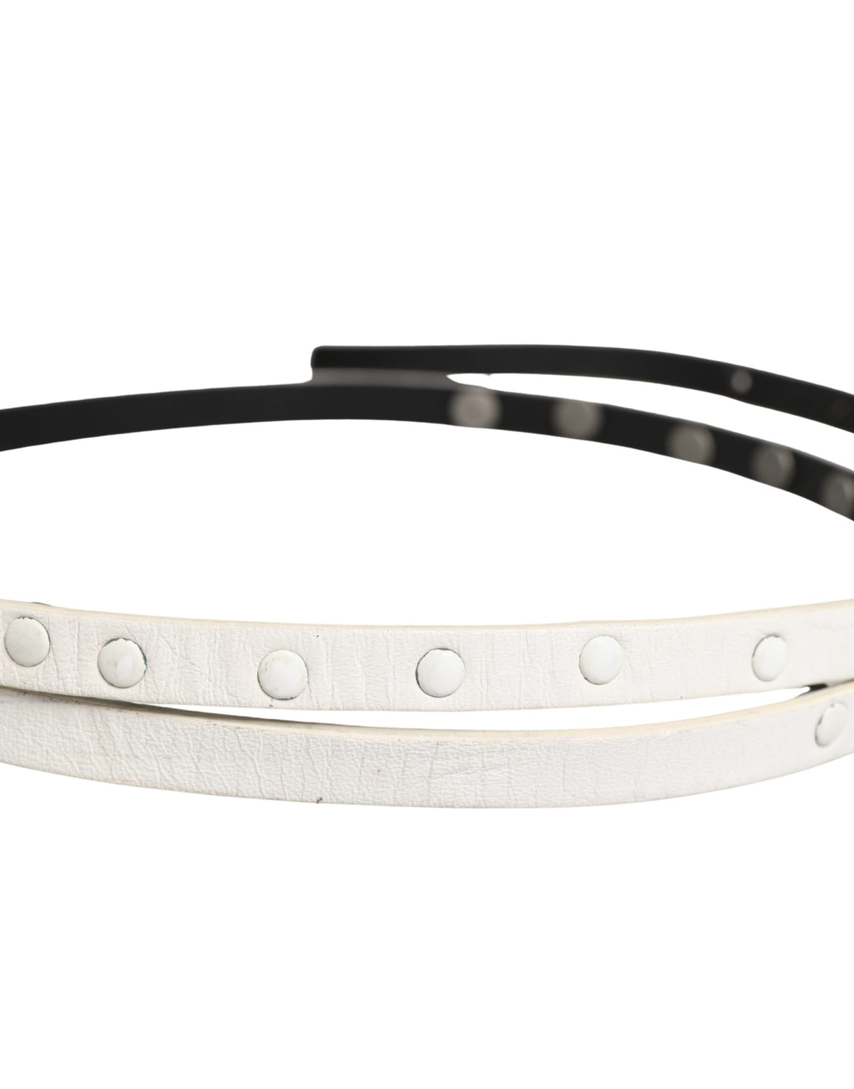 Costume National White Leather Studded Cintura Belt - view 5