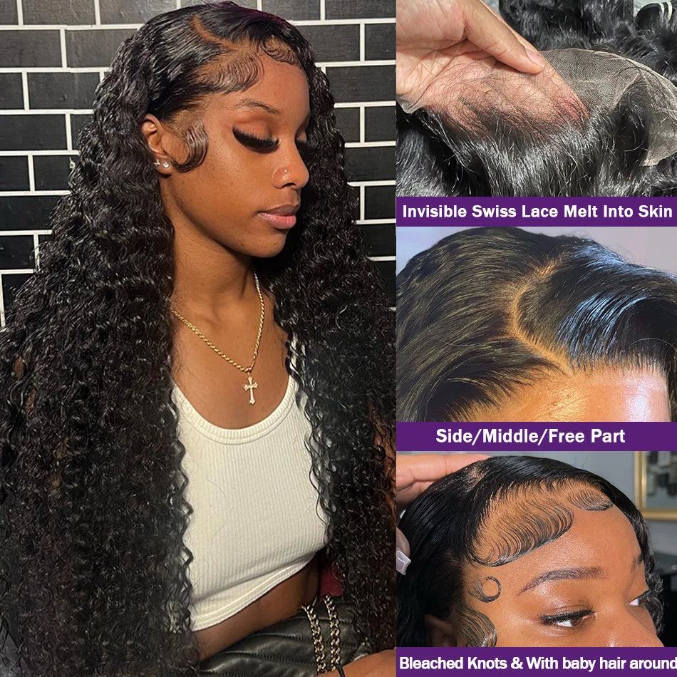 Curly Deep Wave 13x6 HD Lace Frontal Wig – 200% Real Density 13x4 & 360 Pre-Plucked