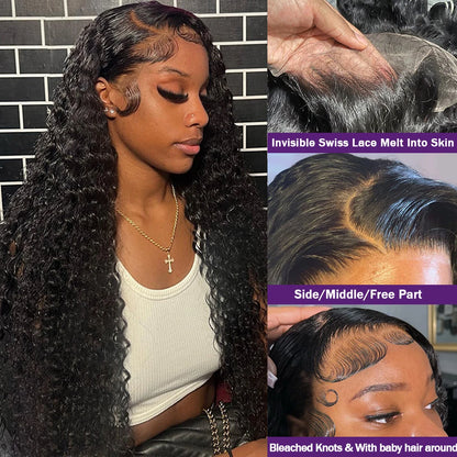 Curly Deep Wave 13x6 HD Lace Frontal Wig – 200% Real Density 13x4 & 360 Pre-Plucked