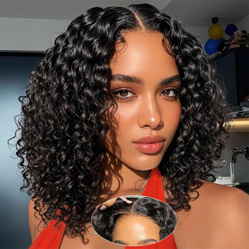Curly Deep Wave Bob Wig – 4x4 & 5x5 HD Lace Glueless, Pre-Plucked Ready-to-Wear