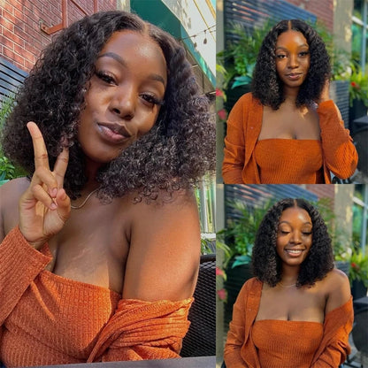 Curly Deep Wave Bob Wig – 4x4 & 5x5 HD Lace Glueless, Pre-Plucked Ready-to-Wear