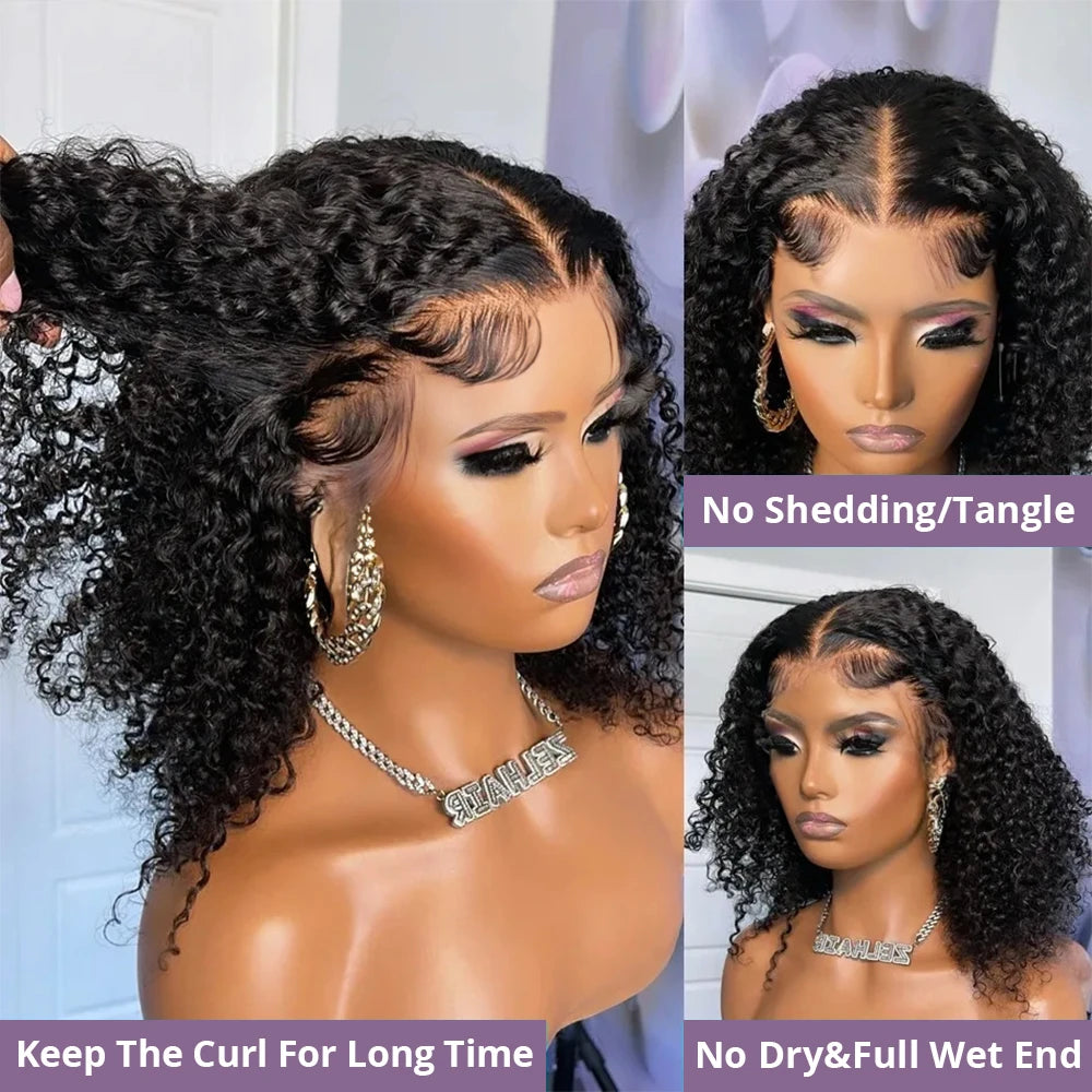 Curly Deep Wave Bob Wig – 4x4 & 5x5 HD Lace Glueless, Pre-Plucked Ready-to-Wear