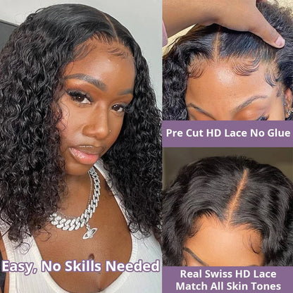 Curly Deep Wave Bob Wig – 4x4 & 5x5 HD Lace Glueless, Pre-Plucked Ready-to-Wear