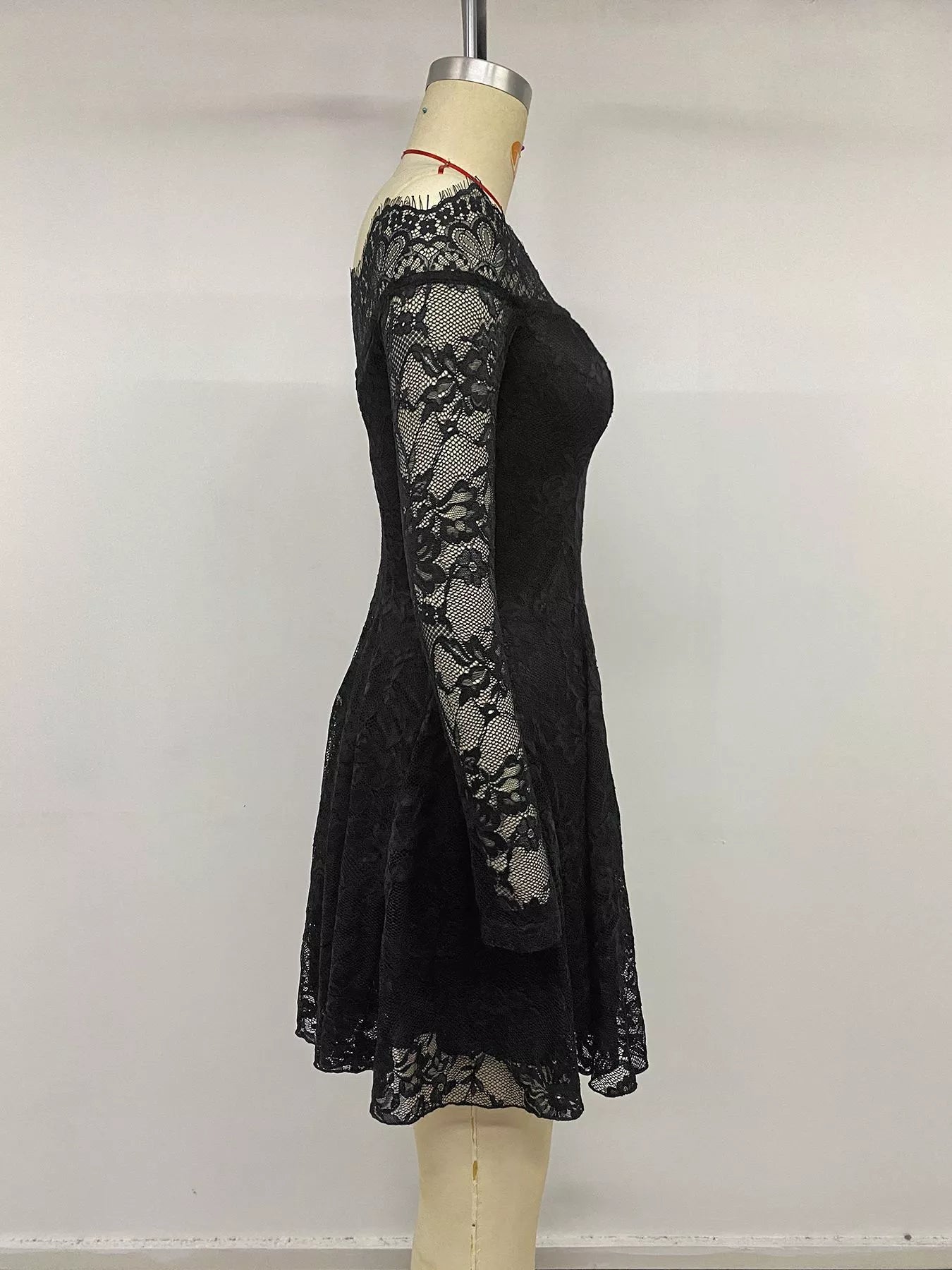YSONA Lace Off Shoulder Mini Dress — full length view | Women's Dress | Shop YSONA