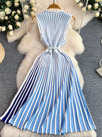 YSONA Striped Sleeveless Midi Dress — back view | Women's Dress | Shop YSONA