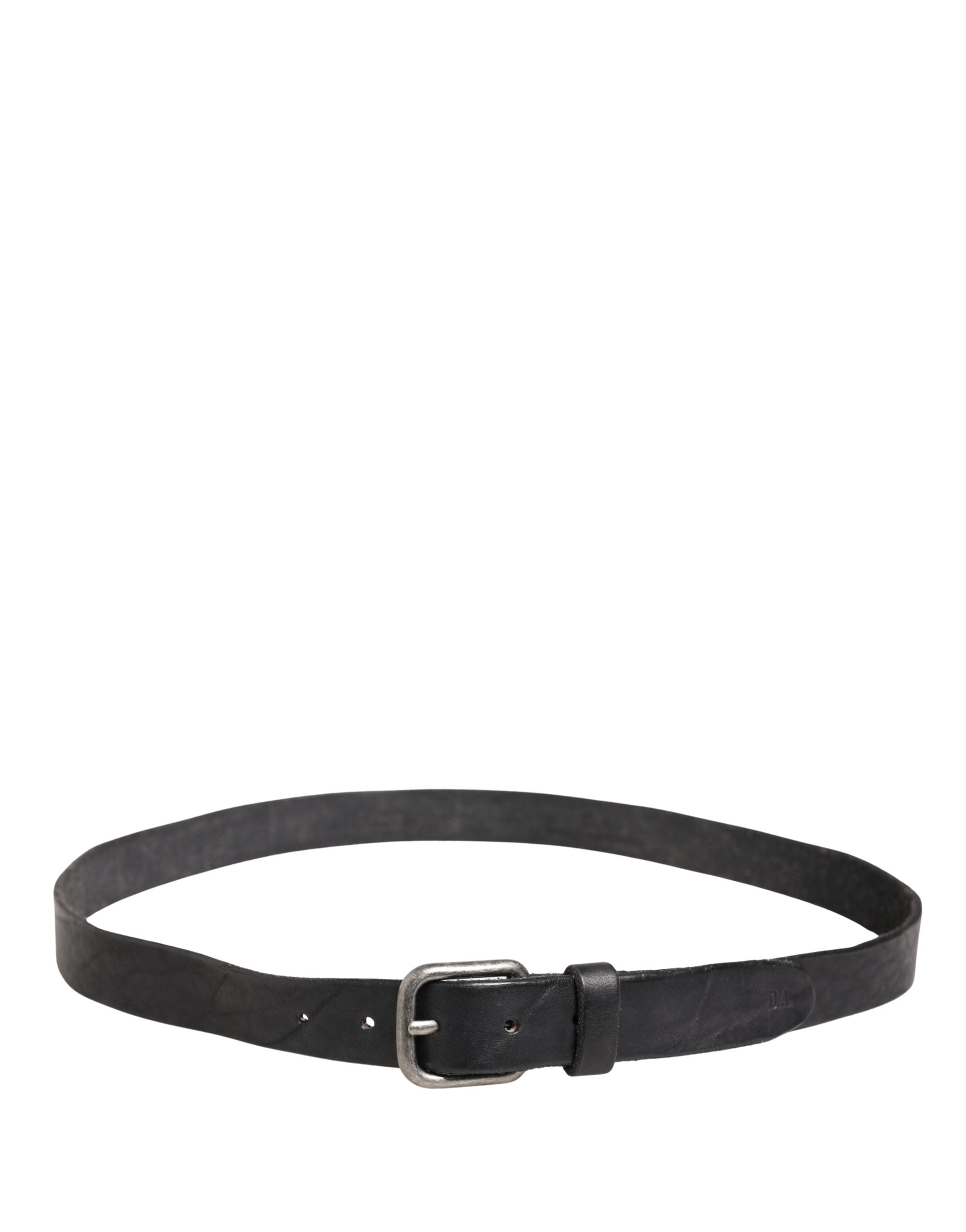 Daniele Alessandrini Men Black Leather Metal Buckle Belt - view 3
