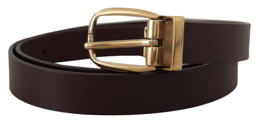 Dolce & Gabbana Dark Brown Calf Leather Gold Tone Metal Buckle - YSONA