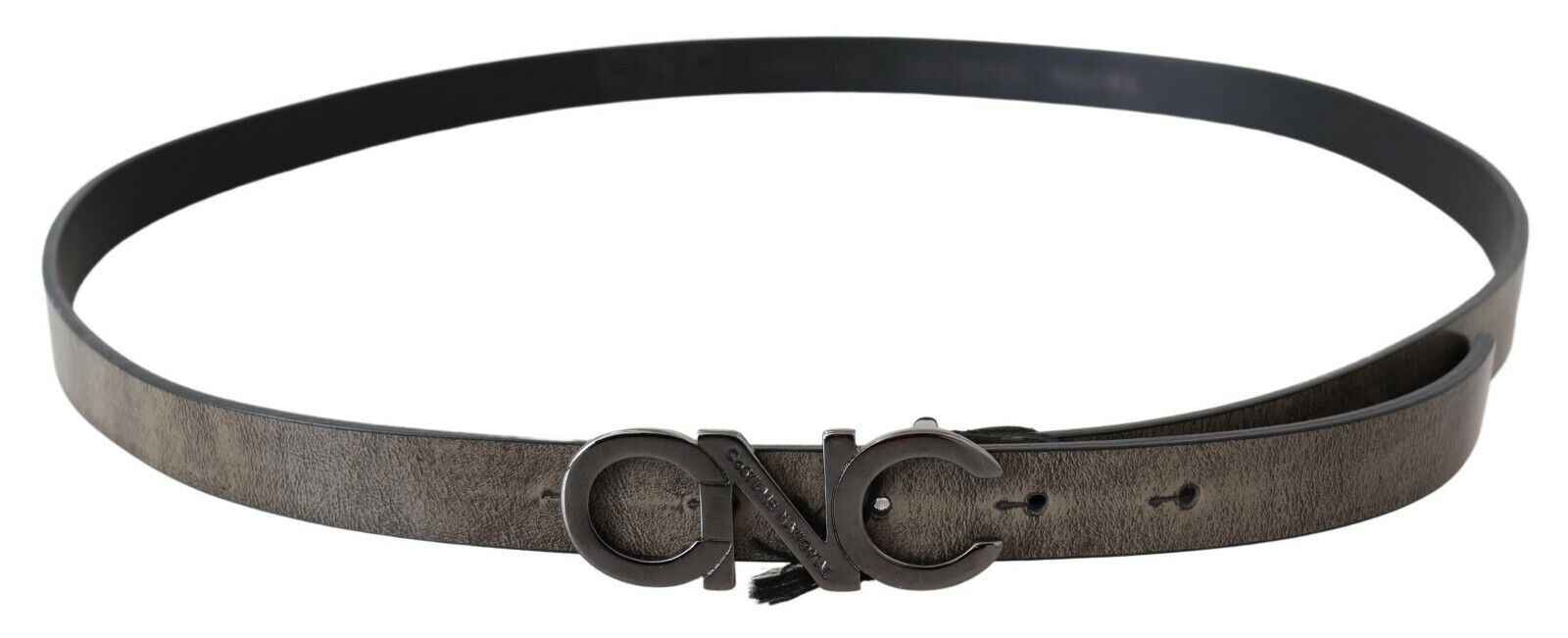 Costume National Dark Brown Leather Letter Logo Buckle Belt - view 3