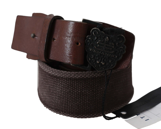 Ermanno Scervino Dark Brown Leather Wide Buckle Waist Belt - YSONA