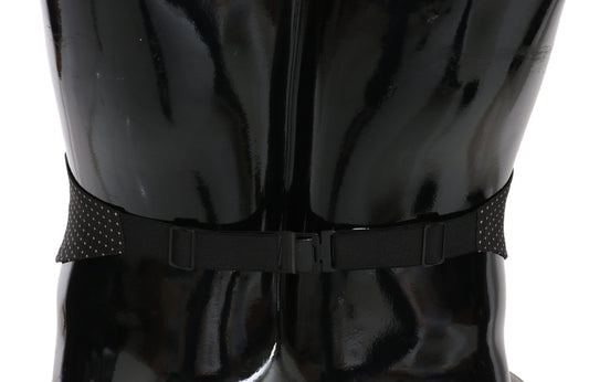 Dolce & Gabbana Dark Gray Dotted Waist Belt Silk Cummerbund - YSONA