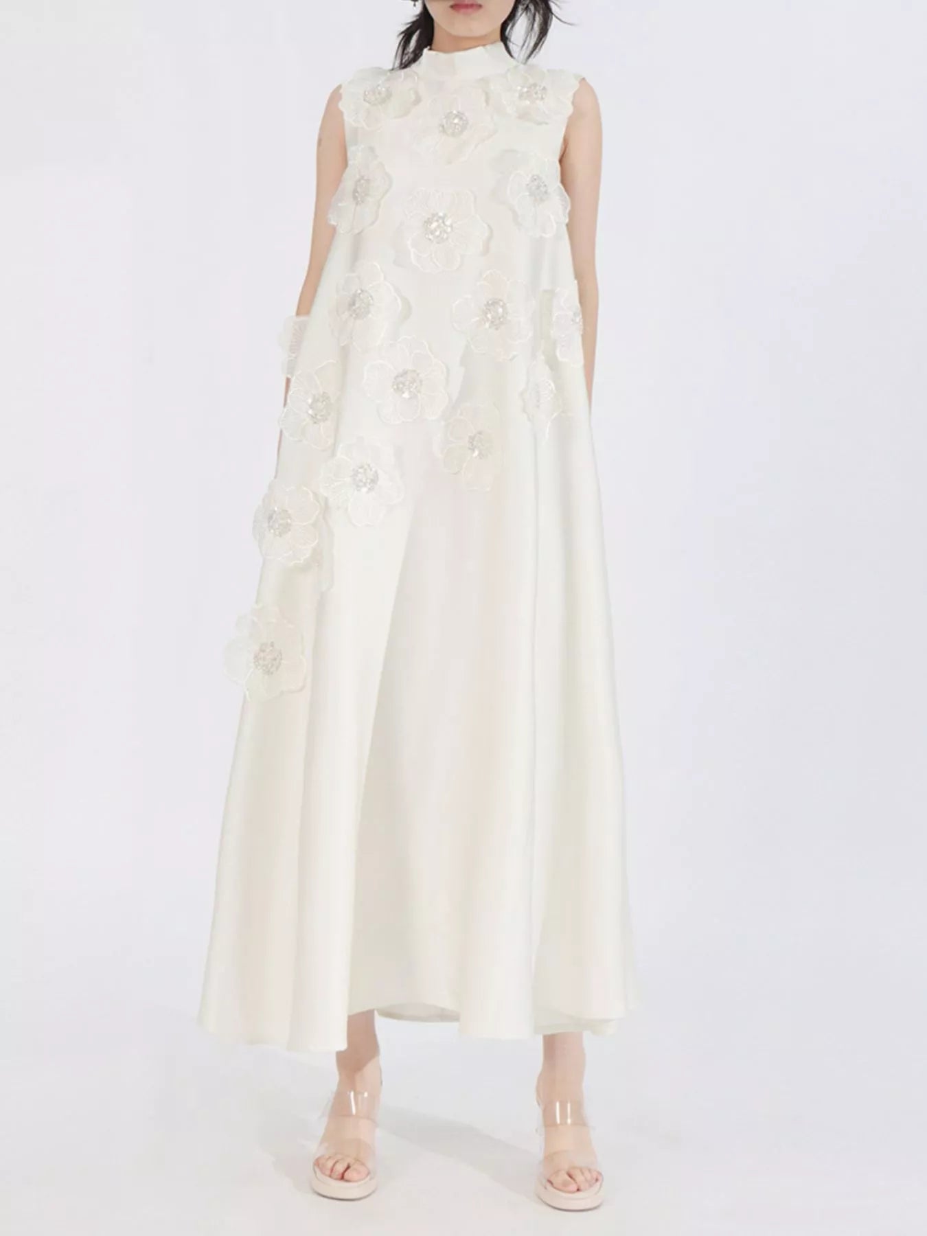 YSONA Floral Embellished Sleeveless Maxi Dress — side view | Women's Dress | Shop YSONA