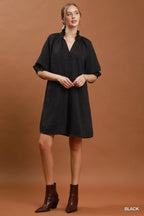 YSONA Umgee Floral Textured Jacquard V-Neck Dress — detail view | Women's Dress | Shop YSONA