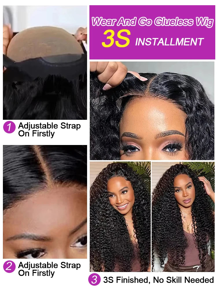 Deep Water Wave 13x6 HD Lace Frontal Wig – Transparent Glueless Curly, 40–46 Inch