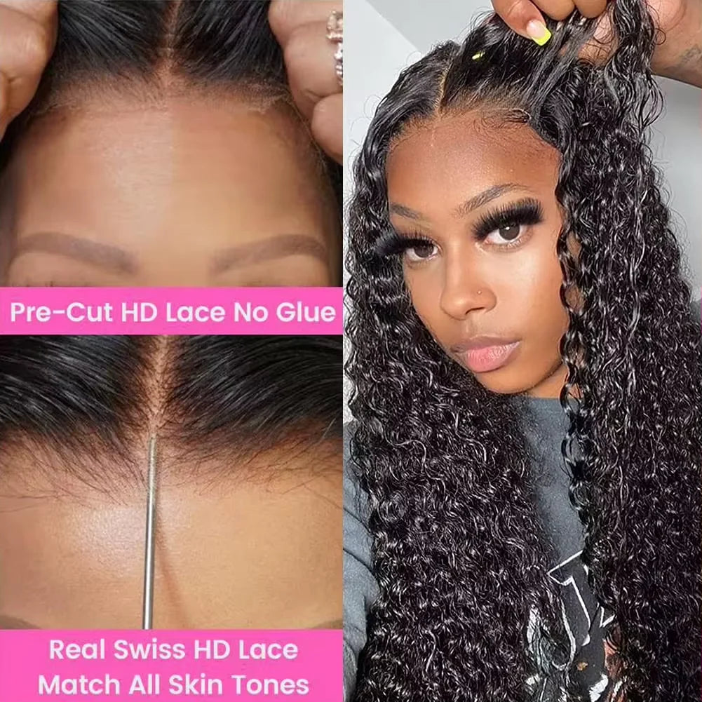 Deep Wave 13x4 & 13x6 HD Lace Front Wig – 7x6 Lace Pre-Plucked, 40–46 Inch Natural Color