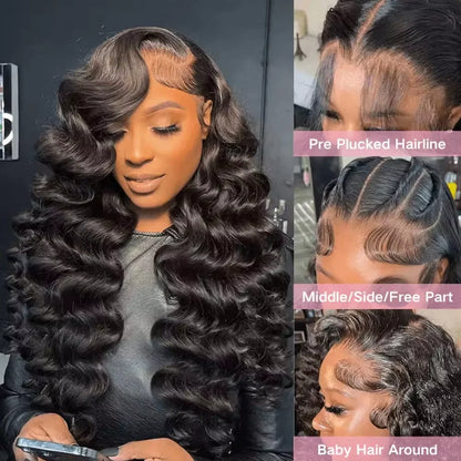 Deep Wave 13x4 & 13x6 HD Lace Front Wig – 7x6 Lace Pre-Plucked, 40–46 Inch Natural Color