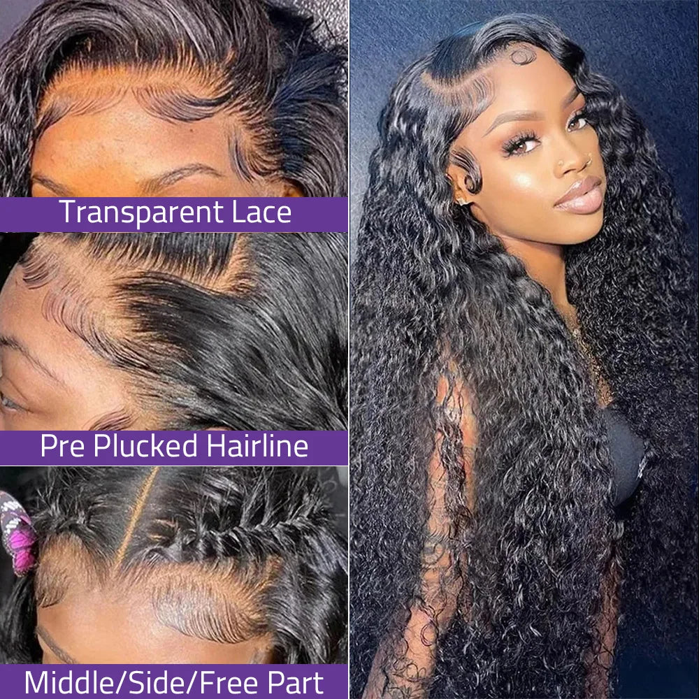 Deep Wave 13x6 HD Lace Frontal Wig – 5x5 Lace Front 200% Density, 34–38 Inch Pre-Plucked