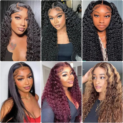 Deep Wave 13x6 HD Lace Frontal Wig – 5x5 Lace Front 200% Density, 34–38 Inch Pre-Plucked