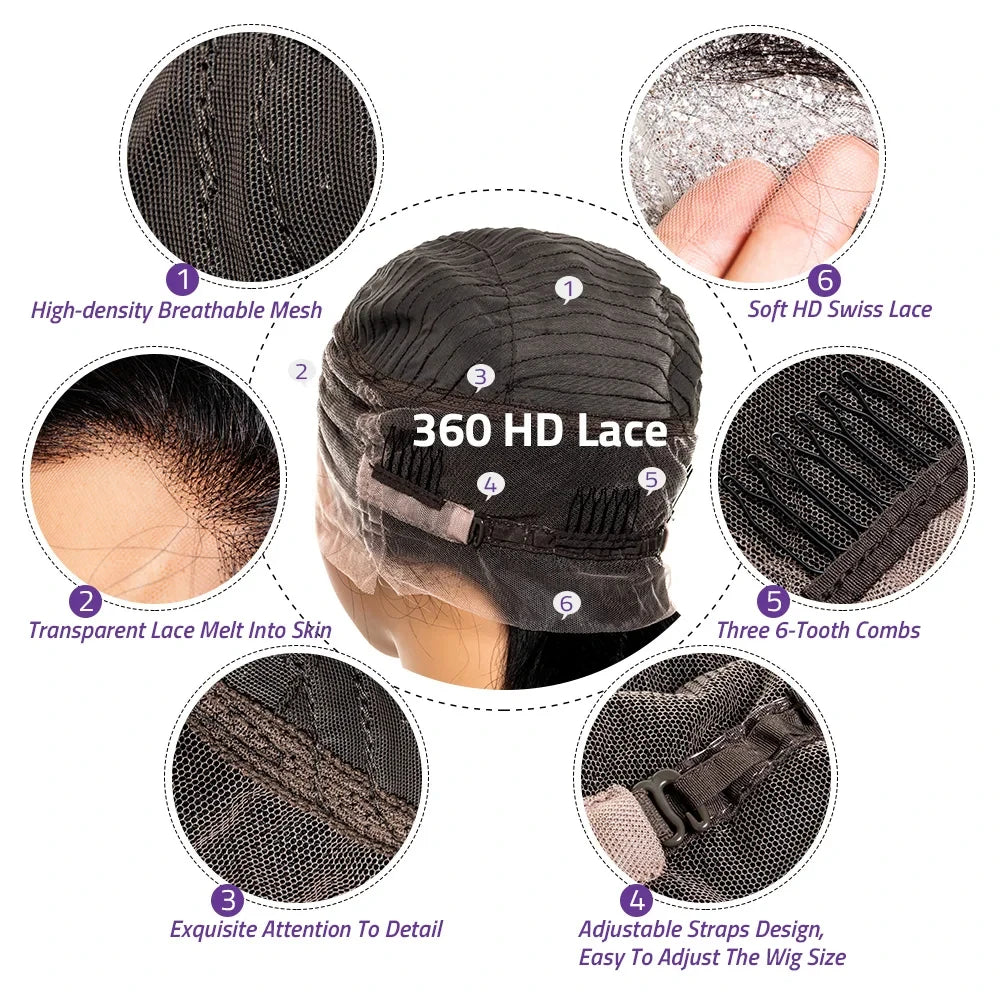 Deep Wave 13x6 HD Lace Frontal Wig – 5x5 Lace Front 200% Density, 34–38 Inch Pre-Plucked