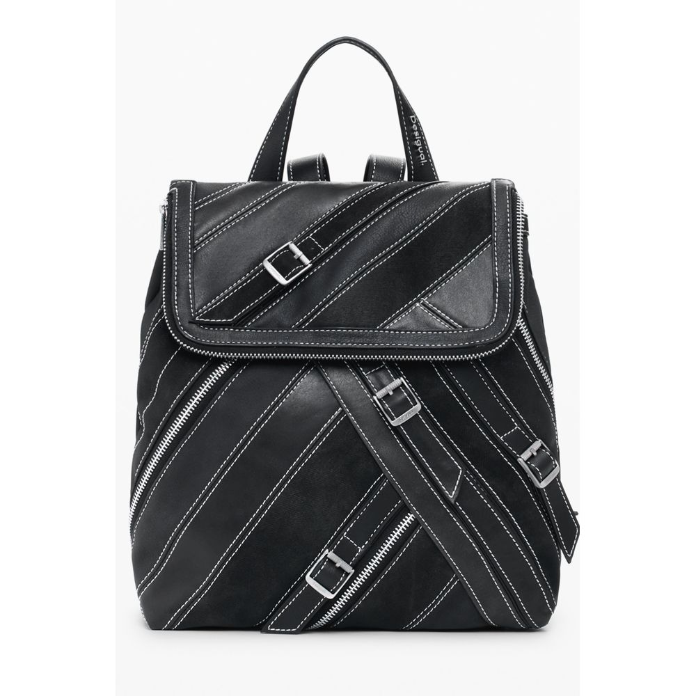 Desigual Black Polyurethane Women Backpack - YSONA