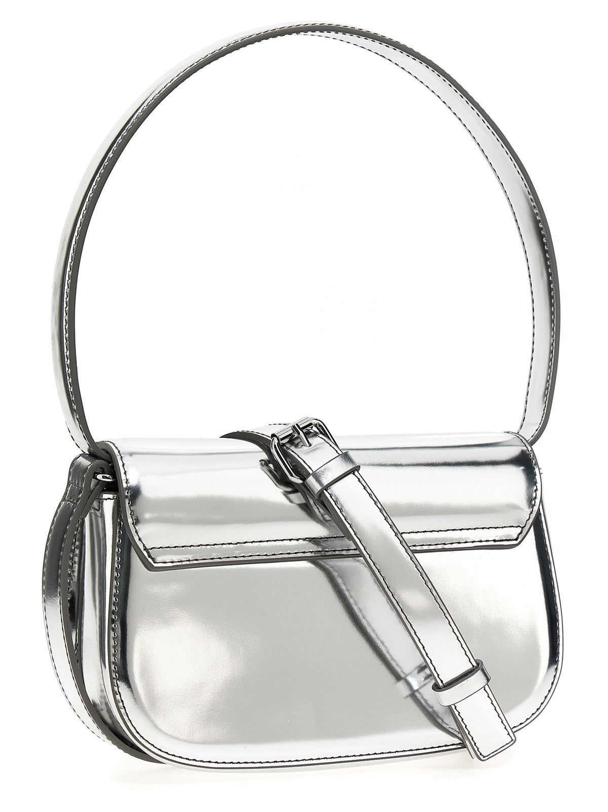 Diesel Silver Cowhide Shoulder Bag - view 2