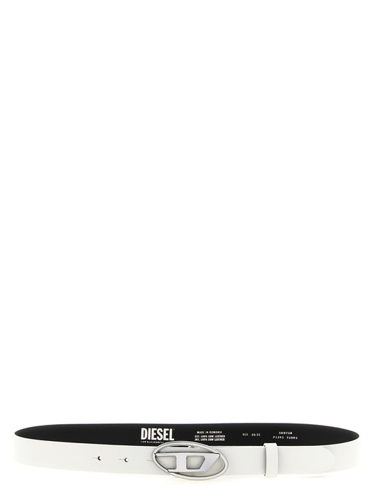 Diesel White Leather Regular Belt - YSONA