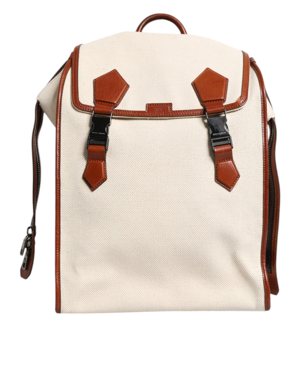 Dolce & Gabbana Beige Brown Canvas Leather EDGE Travel Men Back Pack Bag - view 2