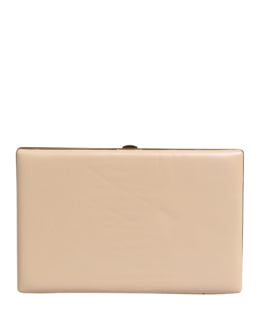 Dolce & Gabbana Beige Lambskin Leather Clutch Evening Women Purse Bag - YSONA