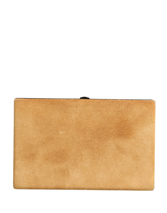 Dolce & Gabbana Beige Velvet Calf Leather Clutch Evening Women Purse Bag - YSONA