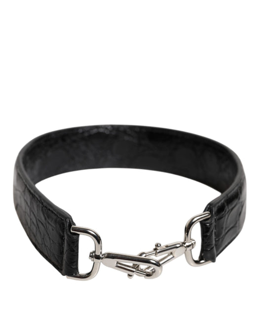 Dolce & Gabbana Black Alligator Leather Bag Shoulder Strap - YSONA